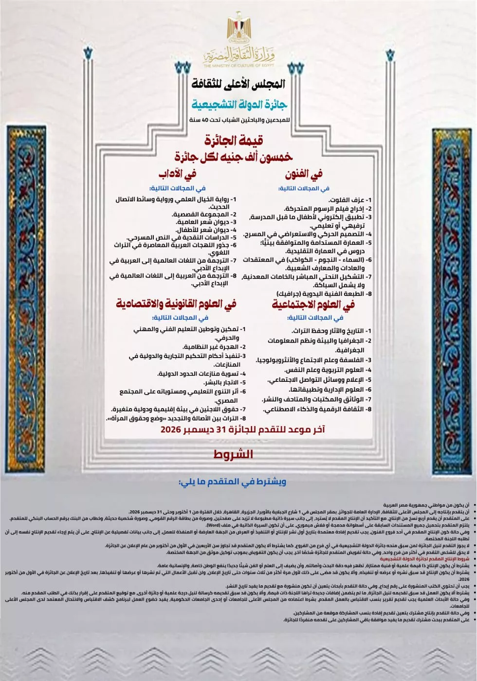 التفديم على جوائز الدولة