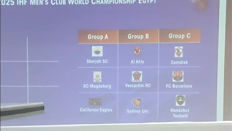 الأهلي في المجموعة الثانية والزمالك مع برشلونة بقرعة بطولة العالم للأندية لكرة اليد