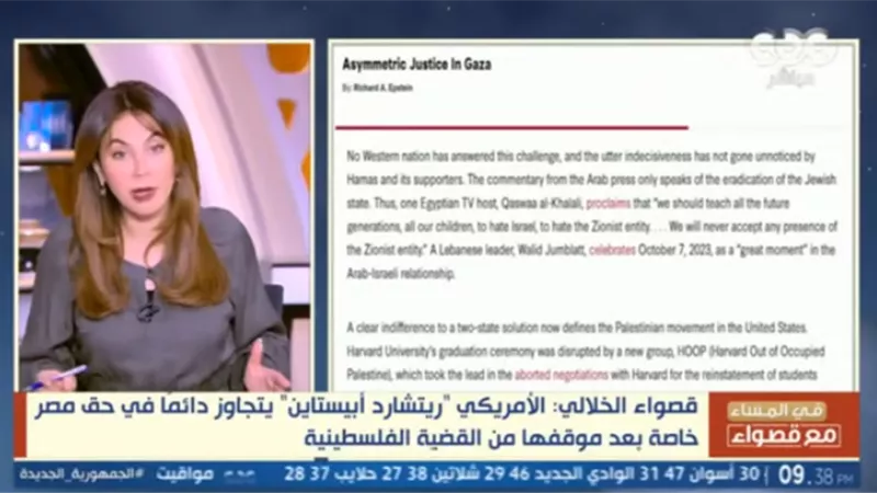قصواء الخلالي: ريتشارد إبستين يتجاوز دائمًا في حق مصر 
