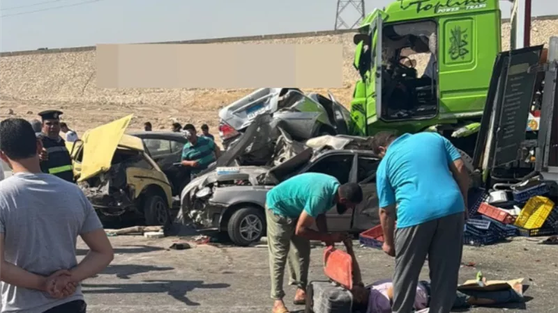 القبض على سائق سيارة تريلا المتسبب في حادث الطريق الأوسطي بحلوان