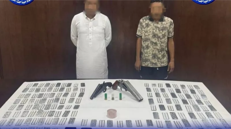 ضبط عصابة بحوزتها 1500 قرص تامول وكميات من الهيروين والأسلحة النارية بالمرج