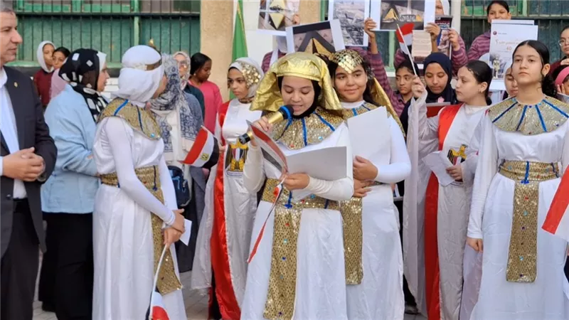 افتتاح المتحف المصري.. فقرة إذاعة في طابور الصباح بمدارس الشرقية