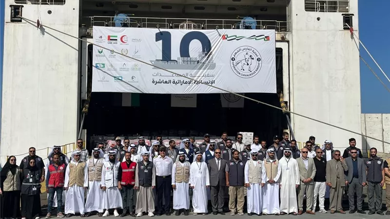  ميناء العريش يستقبل السفينة الإماراتية العاشرة لمساعدة غزة