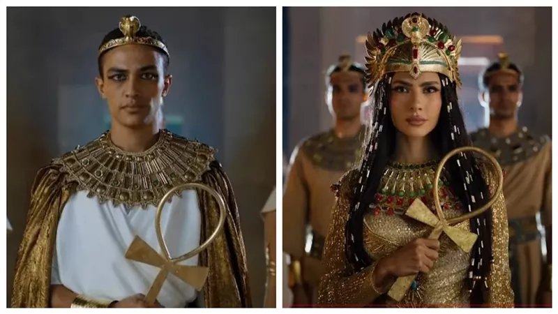  حفل افتتاح المتحف المصري الكبير.. هدى المفتي وأحمد غزي يتألقان بالزي الفرعوني