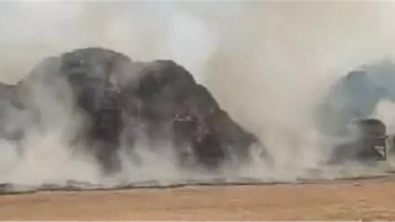 السيطرة على حريق فى كمية كبيرة من الكتان بزفتى دون إصابات