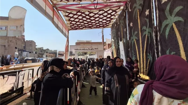 إقبال ملحوظ من السيدات على اللجان الانتخابية بمحافظة أسوان 