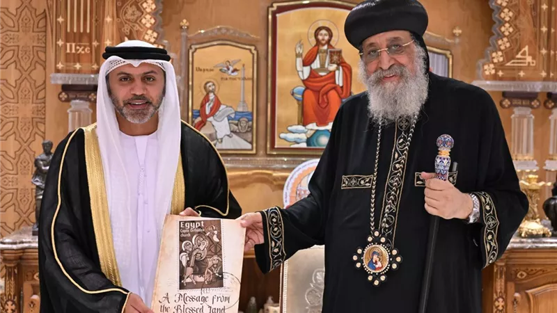 بأجواء السلام.. سفير الإمارات لدى مصر يلتقي قداسة البابا تواضروس الثاني 