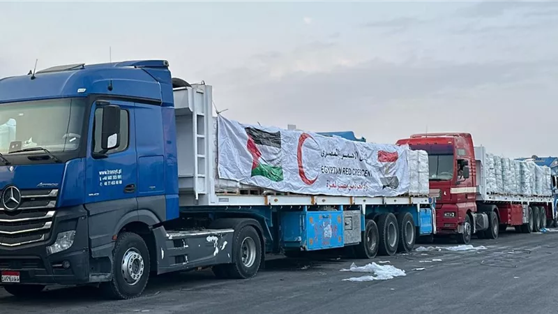 الهلال الأحمر يدفع بـ235 ألف سلة غذائية ومستلزمات طبية عبر قافلة زاد العزة