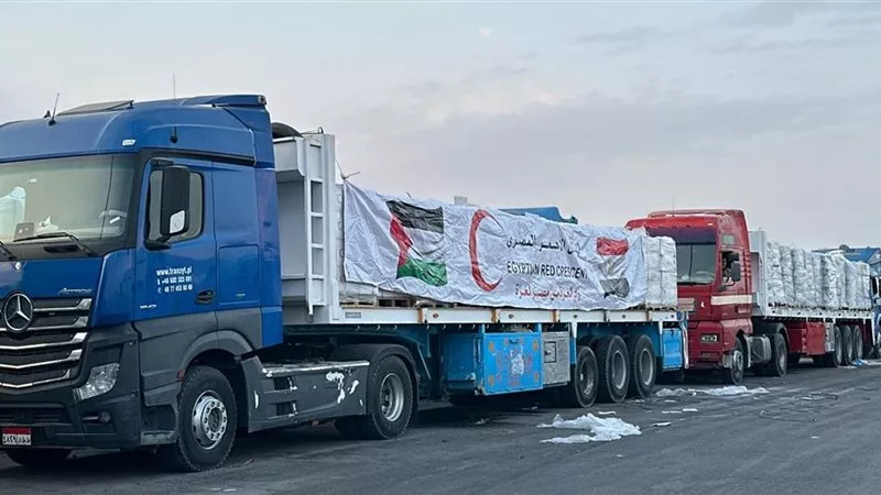 الهلال الأحمر المصري يقود جسر الإغاثة الإنسانية إلى غزة