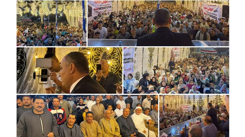 احتشاد جماهيري كبير بالهياتم لدعم شوقي سعيد في انتخابات المحلة