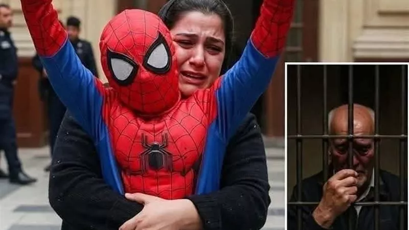 بقناع سبايدرمان .. الطفل ياسين يصل محكمة إيتاي البارود  