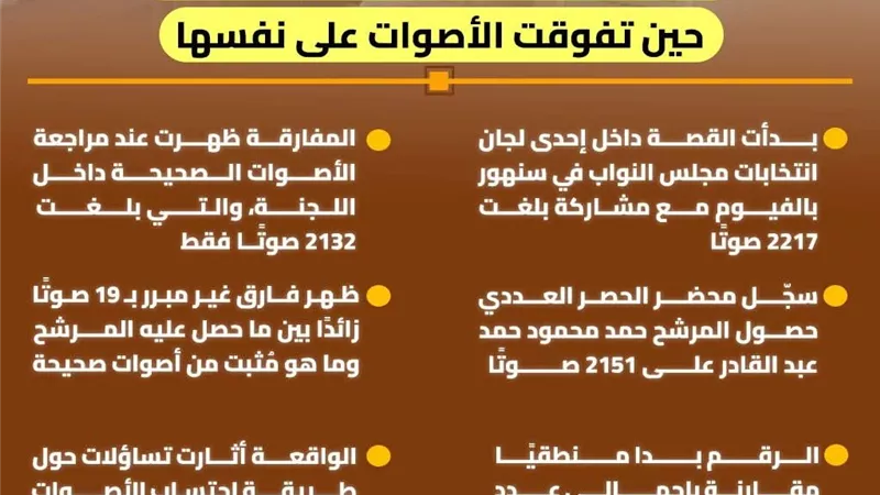 طرائف انتخابات النواب في الفيوم.. حين تفوقت الأصوات على نفسها