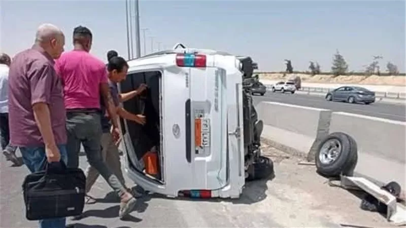 إصابة 9 عمال على طريق المطرية بورسعيد في حادث انقلاب ميكروباص 