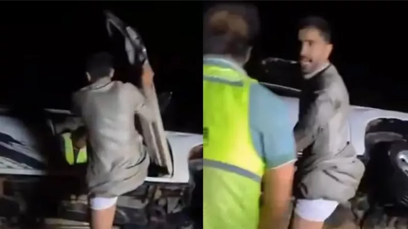 شاب سعودي ينقذ أربعة مهندسين صينيين من وسط السيول بالشملي