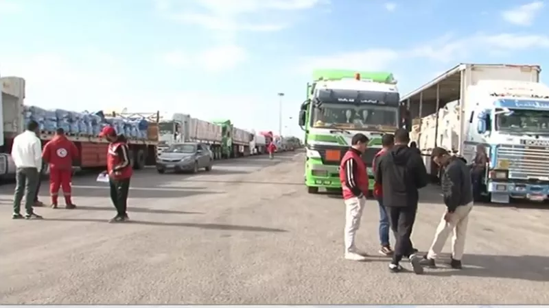 مشاركة أكثر من 35 متطوعا بالهلال الأحمر المصري في قافلة زاد العزة 74