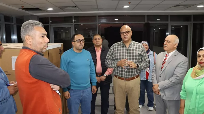 محافظ القليوبية يتفقد أعمال فرش التجهيزات الطبية لمستشفى طوخ المركزي 