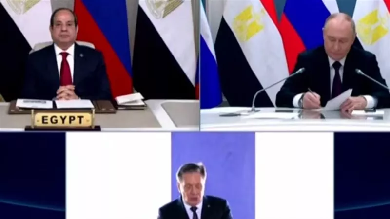 بث مباشر.. السيسي وبوتين يشاركان مراسم تركيب وعاء مفاعل الضبعة النووي