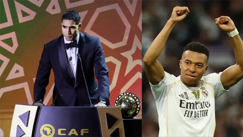 ملك أفريقيا.. مبابي يهنئ أشرف حكيمي بعد تتويجه بجائزة أفضل لاعب أفريقي