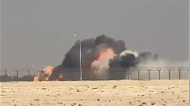 حادث مروع.. تحطم طائرة هندية في معرض دبي الجوي