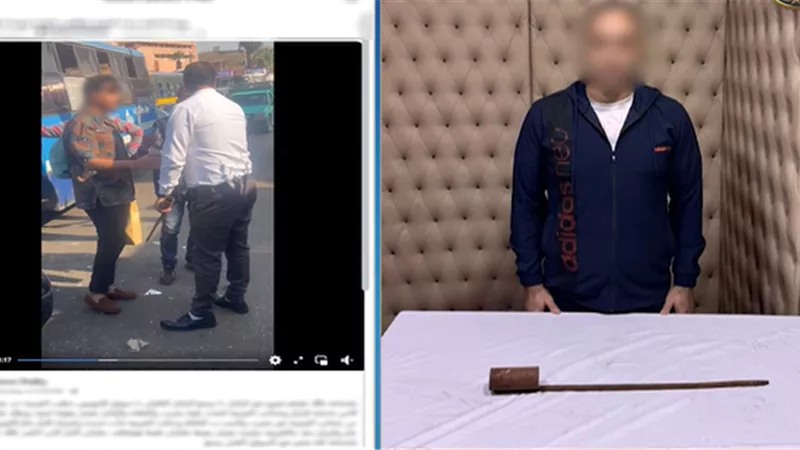 سائق ملاكي يعتدي على آخر ويهشم سيارته لسبب صادم