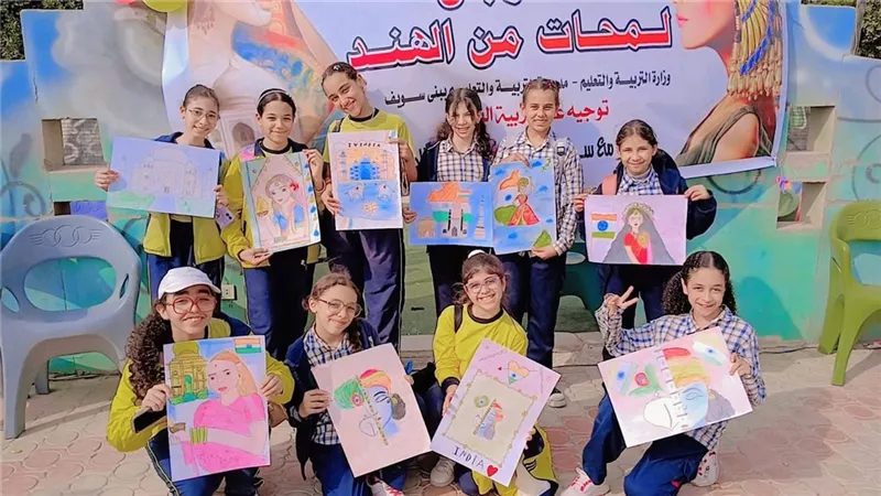 تعليم بني سويف يعزز الإبداع الطلابي عبر مسابقة لمحات من الهند| صور