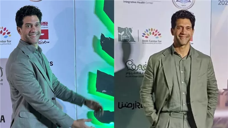 أحمد مجدي يتألق على «السجادة الخضراء» بمهرجان الفيوم السينمائي|صور