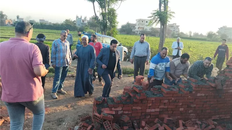 إزالة مقبرتين لإقامتهما بالمخالفة على أرض زراعية بالمنوفية
