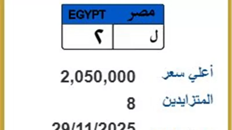 8 أشخاص يتنافسون على لوحة السيارات 