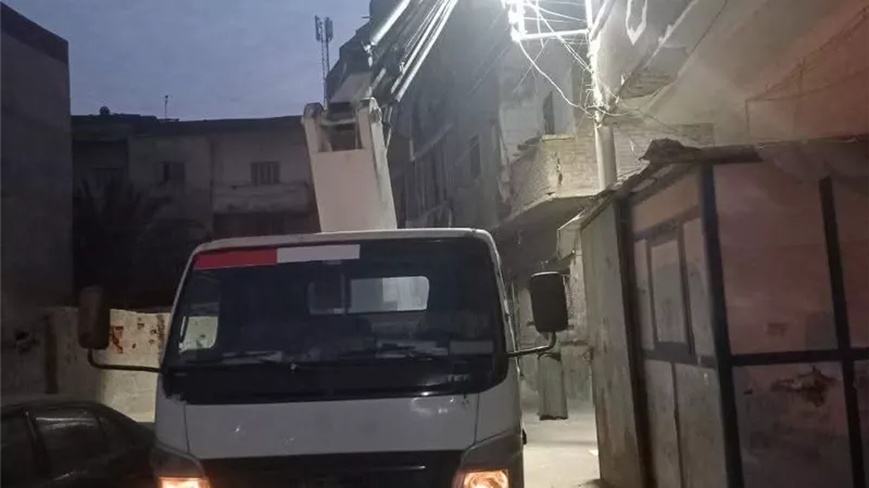 رفع كفاءة الإنارة العامة بحي ميت علوان بكفر الشيخ