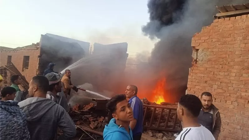 تفحُم جثة ستيني داخل حريق مصنع الطوب بمعصرة صاوي بالفيوم