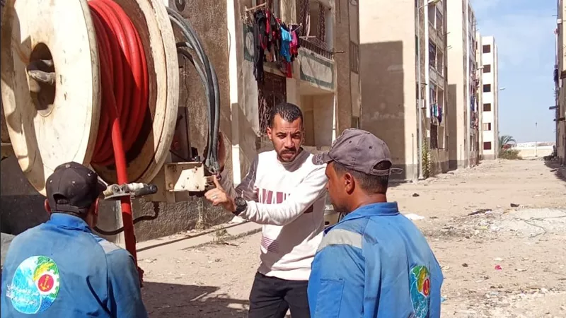 مياه القناة: استمرار أعمال التطهير بشبكات صرف صحي المستقبل بالإسماعيلية 