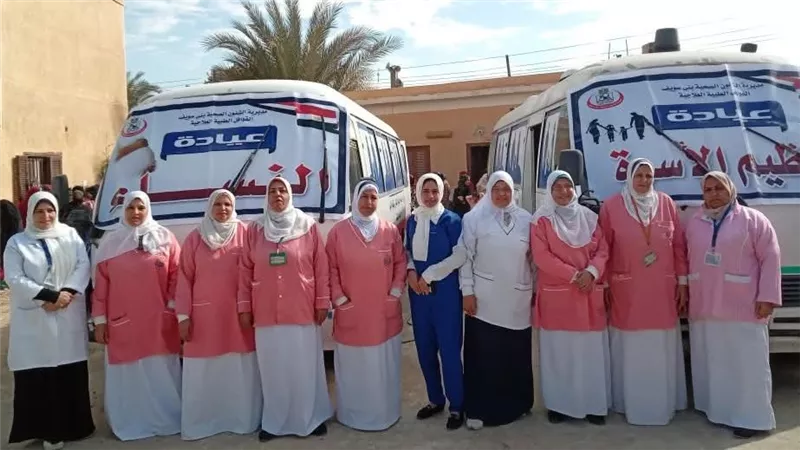 محافظة بني سويف: تقديم 3300 خدمة طبية متنوعة مجانية لأهالي مهدي الأخرم