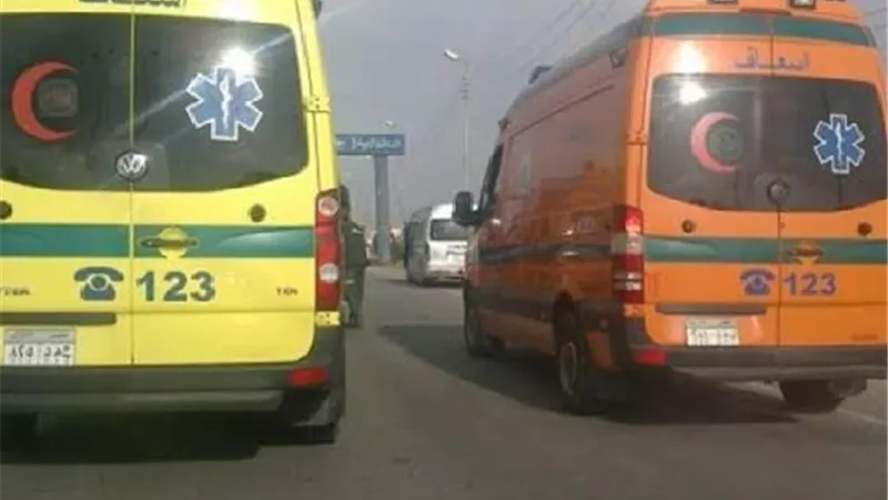 إصابة 11 شخصًا في انقلاب ميكروباص بطريق 