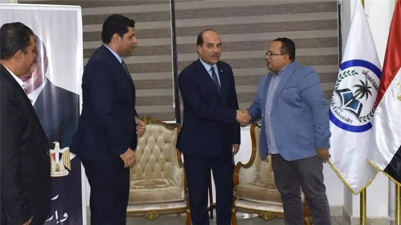 جامعة العريش تستقبل المكتب الهندسى لوضع التصميمات الهندسية بالمجمع الطبى