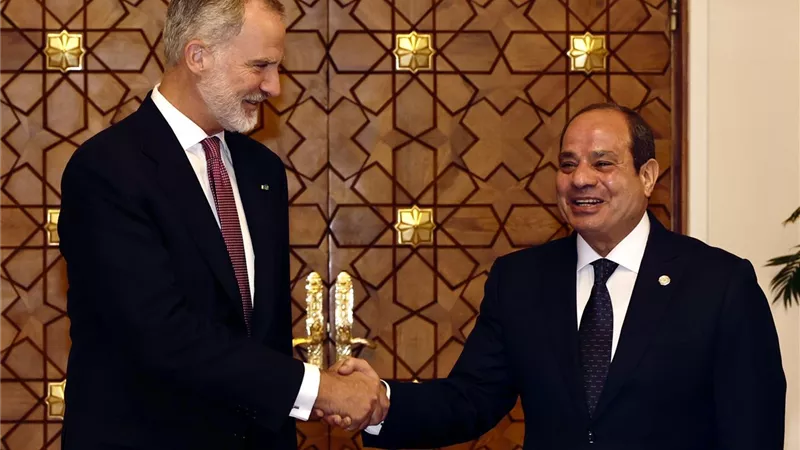 ملك إسبانيا يشيد بجهود مصر لوقف إطلاق النار بقطاع غزة