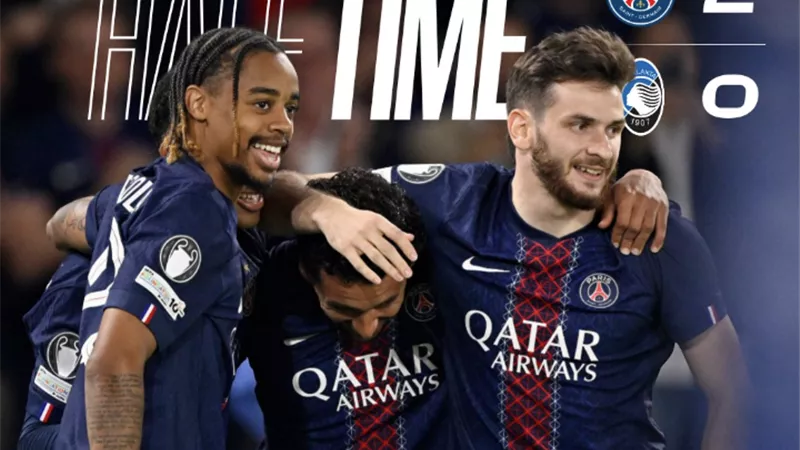 باريس يدافع عن لقبه بدوري الأبطال بثنائية في مرمى أتالانتا في الشوط الأول