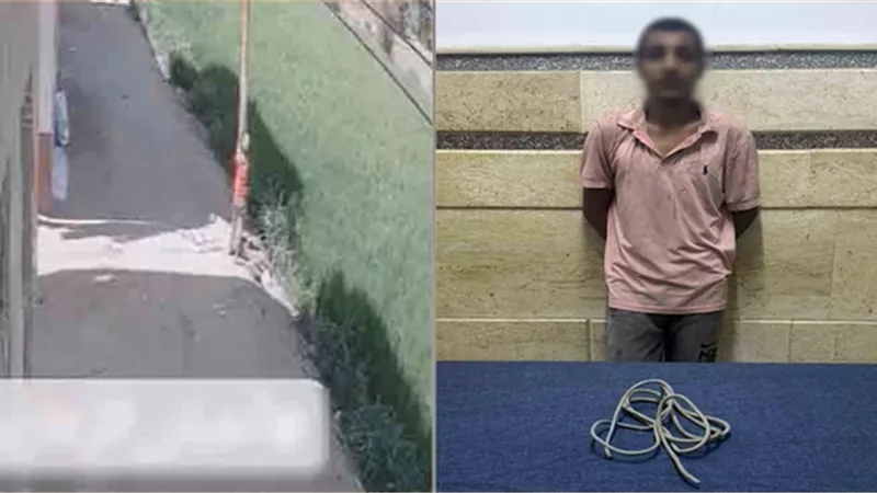 القبض على عامل خردة سرق  كابل كهربائى من أحد الأعمدة بالشرقية