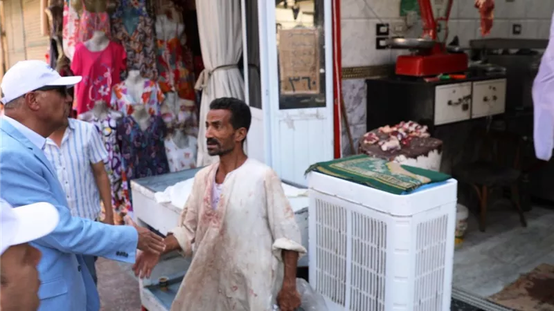 محافظ أسوان يفاجئ محلات الجزارة والصيدليات .. ويوجه بتشديد الرقابة التموينية
