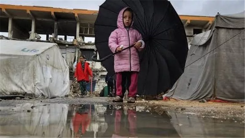 250 ألف أسرة بمخيمات النزوح تعاني البرد والسيول في غزة|تفاصيل