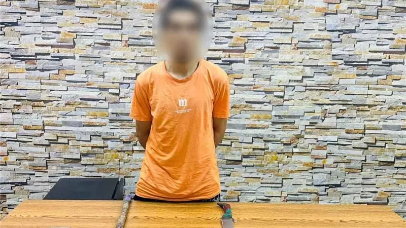 سقط فى قبضة الشرطة ..ممسكاً بسلاح وعصا لترويع المواطنين 