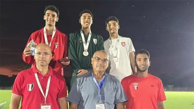 تعليم بني سويف تهنئ عبدالرحمن محمد على فضية الوثب بدورة الألعاب الأفريقية