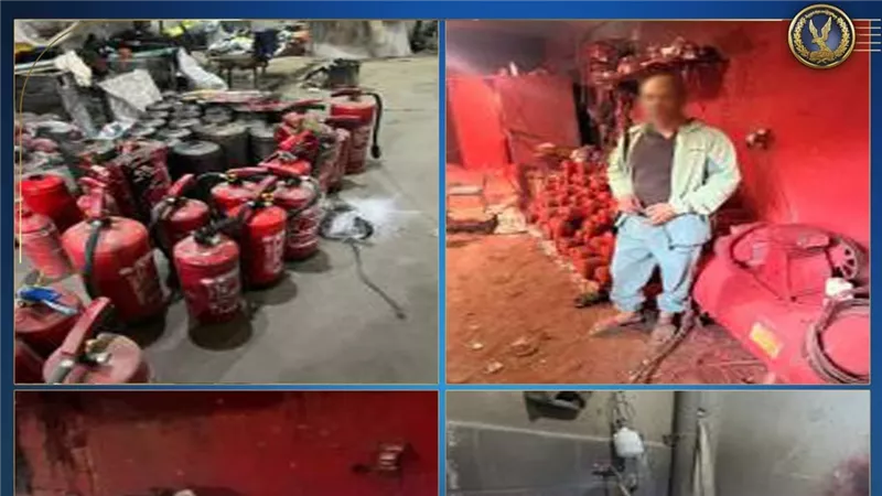 ضبط مصنع غير مرخص لتجديد طفايات الحريق وبيعها بالقاهرة