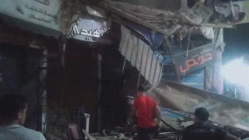  انهيار عقار سكني مكون من طابقين بمنطقة منشأة ناصر
