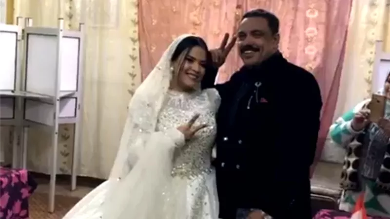 من الكوشة إلى صندوق الاقتراع.. عروسان يخطفان الأنظار في انتخابات «زفتى»