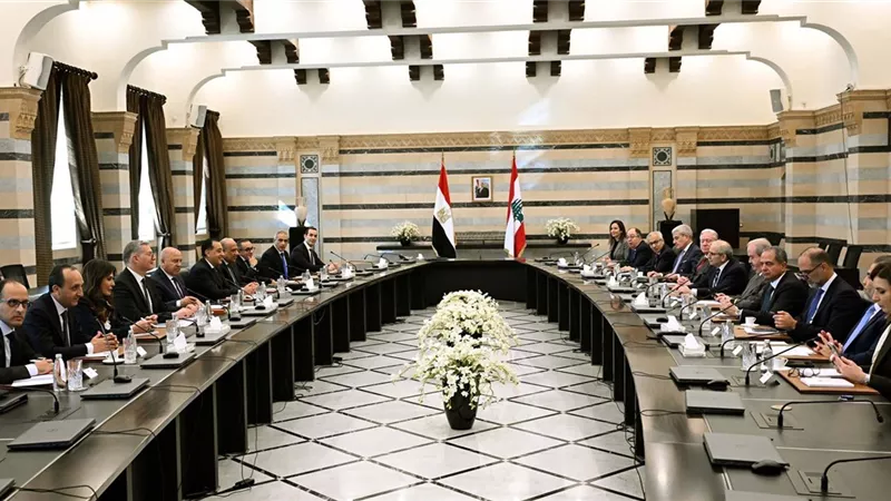 رئيسا وزراء مصر ولبنان يترأسان جلسة مباحثات موسّعة |صور