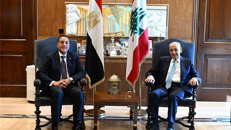 رئيس مجلس النواب اللبناني يستقبل الدكتور مصطفى مدبولي