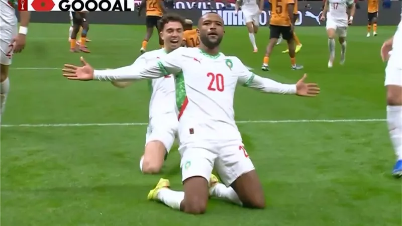  الشوط الأول|رأسية أيوب الكعبي تمنح المغرب التقدم أمام زامبيا بأمم أفريقيا