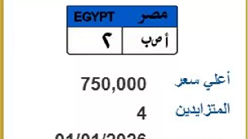 اشتعال المزايدة على لوحة معدنية مميزة.. والسعر يتجاوز 750 ألف جنيه