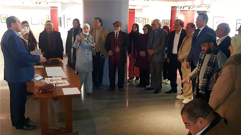 تكريم الفائزين والمشاركين في مسابقة الملتقى العربي للكاريكاتير| صور 