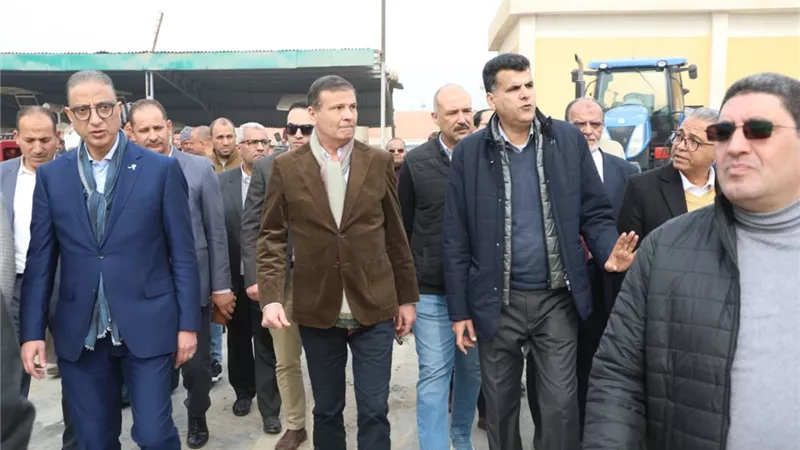 وزير الزراعة ومحافظ الفيوم يتفقدان زراعات القمح بمركز إطسا 